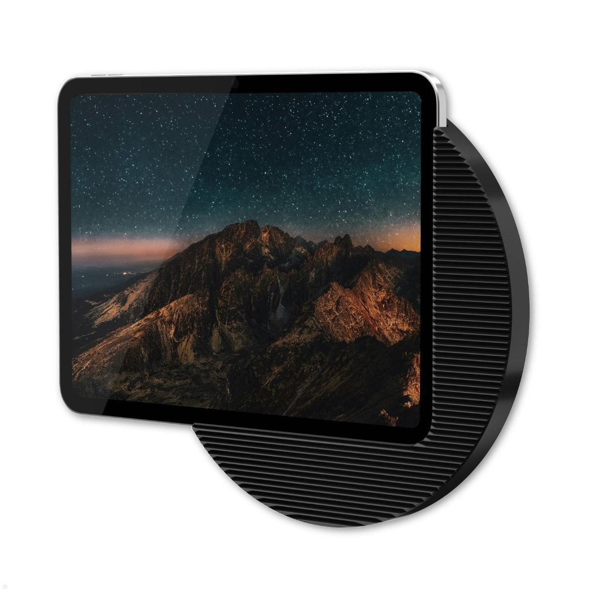 Displine Moonlight Wall Apple iPad 10.9 (10.Gen) Wandhalter USB-C, schwarz eloxiert, seitliche Ansicht