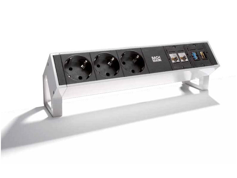 Bachmann DESK 2 3x Steckdose 2x CAT6 1x USB 1x HDMI Inox (902.502)