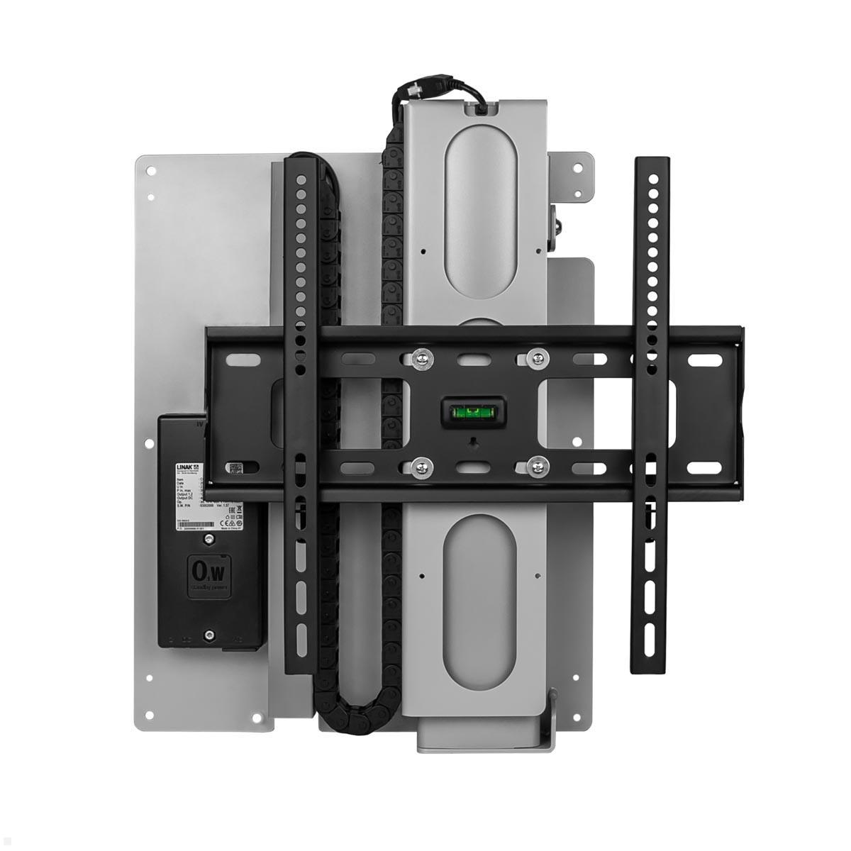 MonLines MLW675S TV Lift Wandhalterung elektrisch, 675mm, silber, VESA Aufnahme