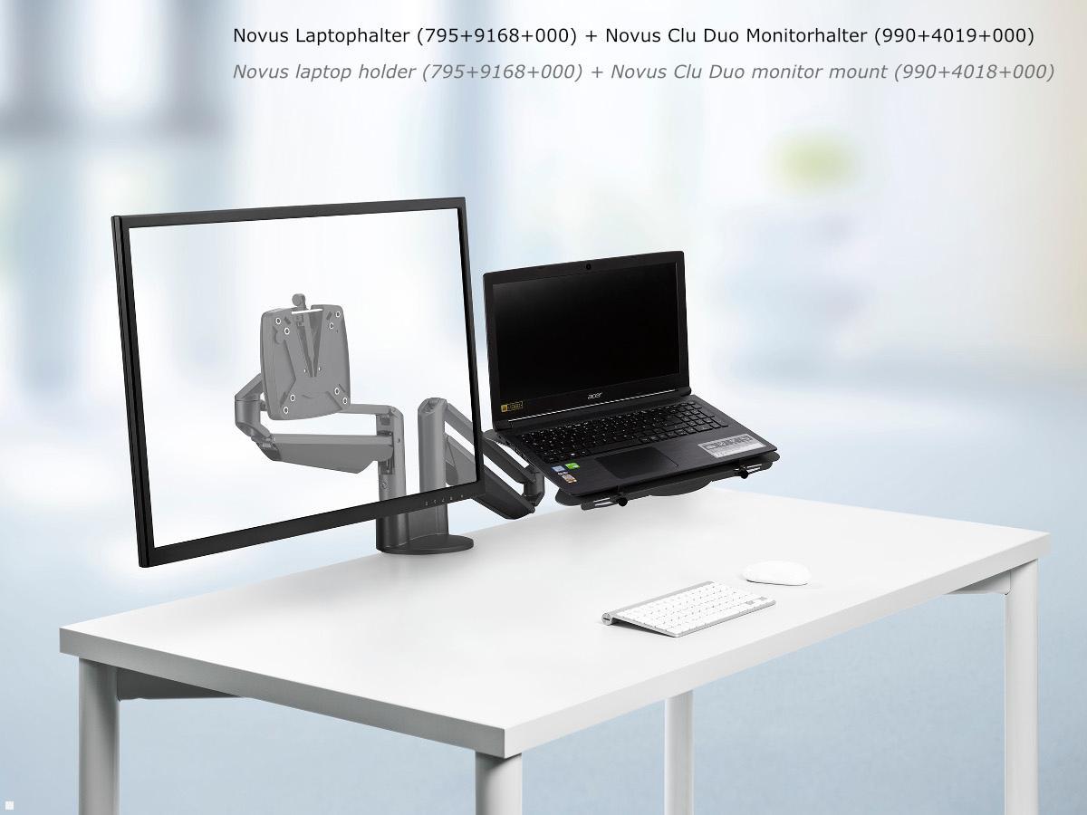 Novus Zubehör Laptophalter mit Monitorhalter Clu Duo schwarz