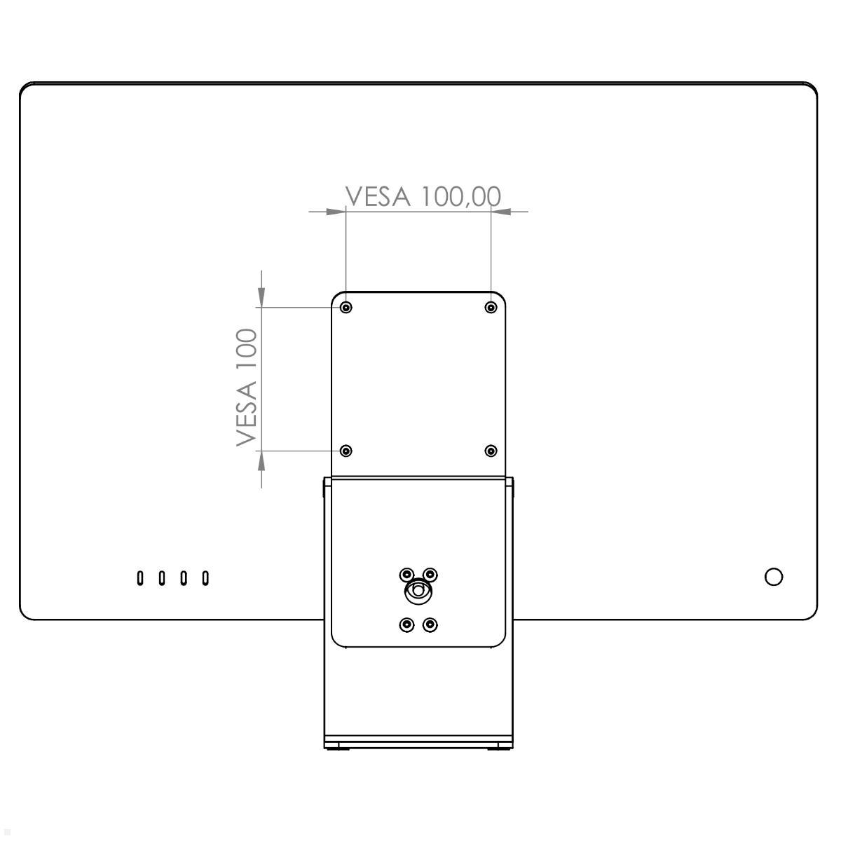 MonLines V089 VESA Adapter für Apple iMac 24 Zoll mit Standfuß, technische Zeichnung