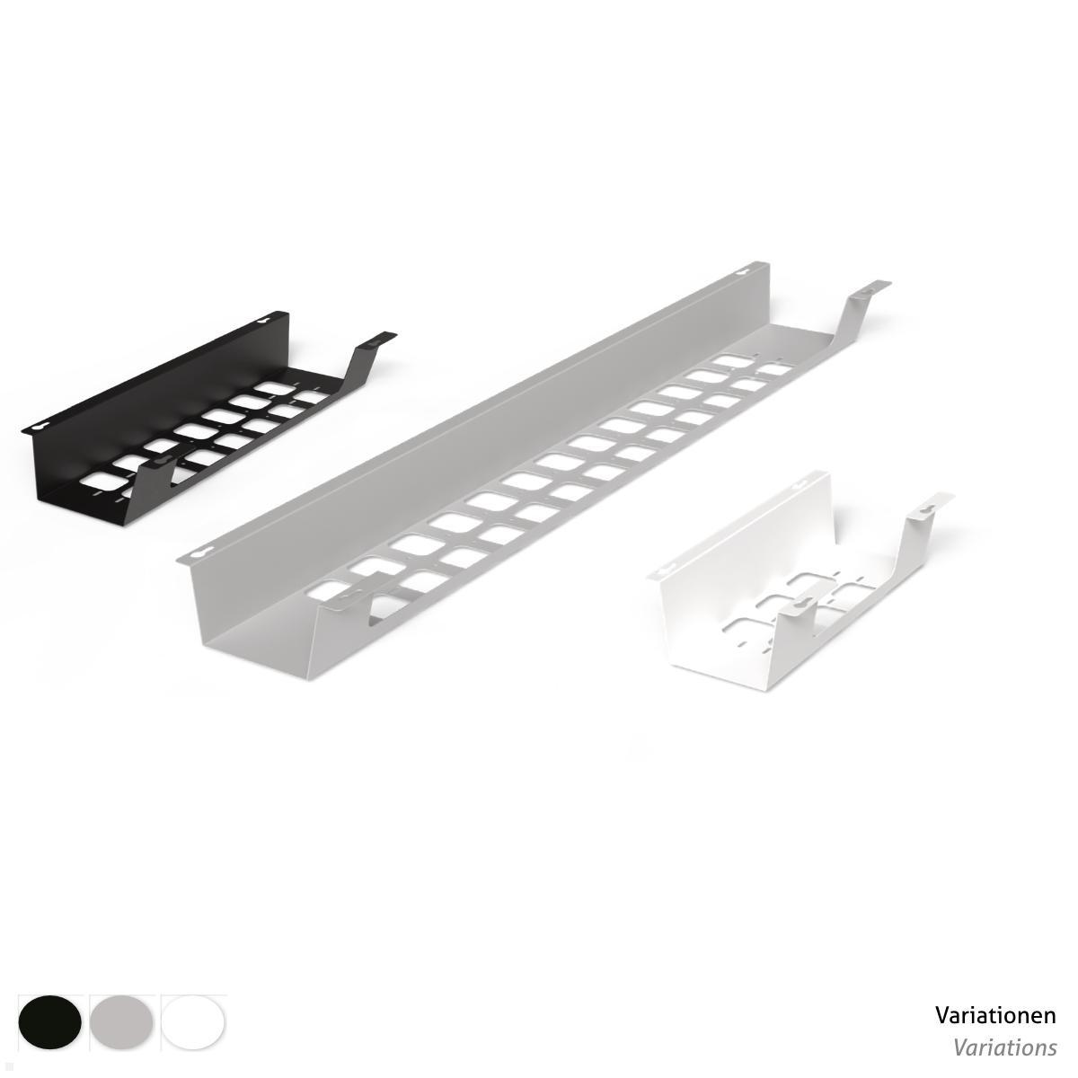 TecLines TKW002S Schreibtisch Kabelwanne horizontal 520 mm, silber Variationen Länge