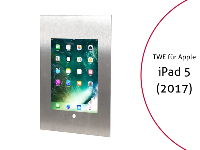 TabLines TWE035E Tablet Wandeinbau für Apple iPad 5 (2017), HB, Edelstahl