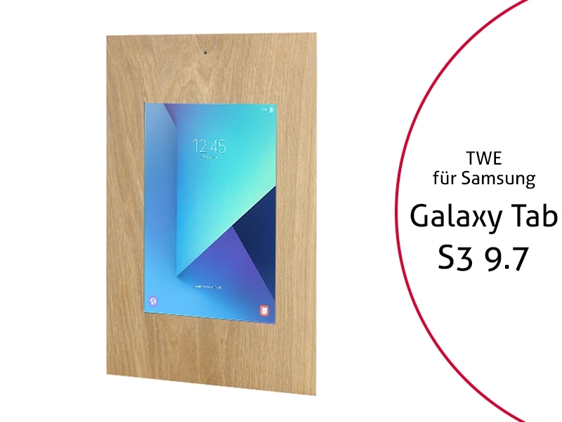 TabLines TWE041O Tablet Wandeinbau für Samsung Tab S3 9.7 DS, Eiche