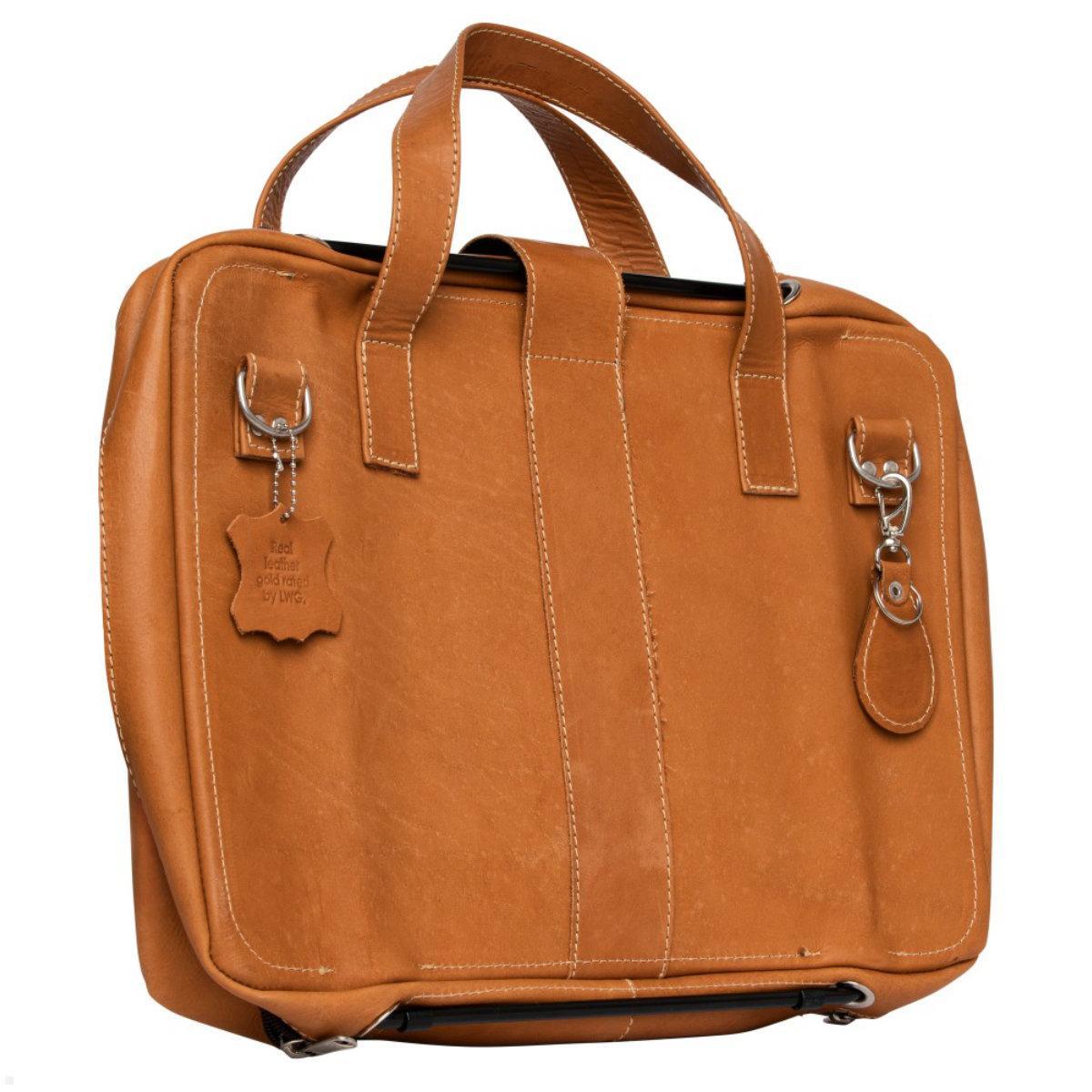 R-Go Viva Laptoptasche mit höhenverstellbarem Laptop Ständer, braun, Zertifikat