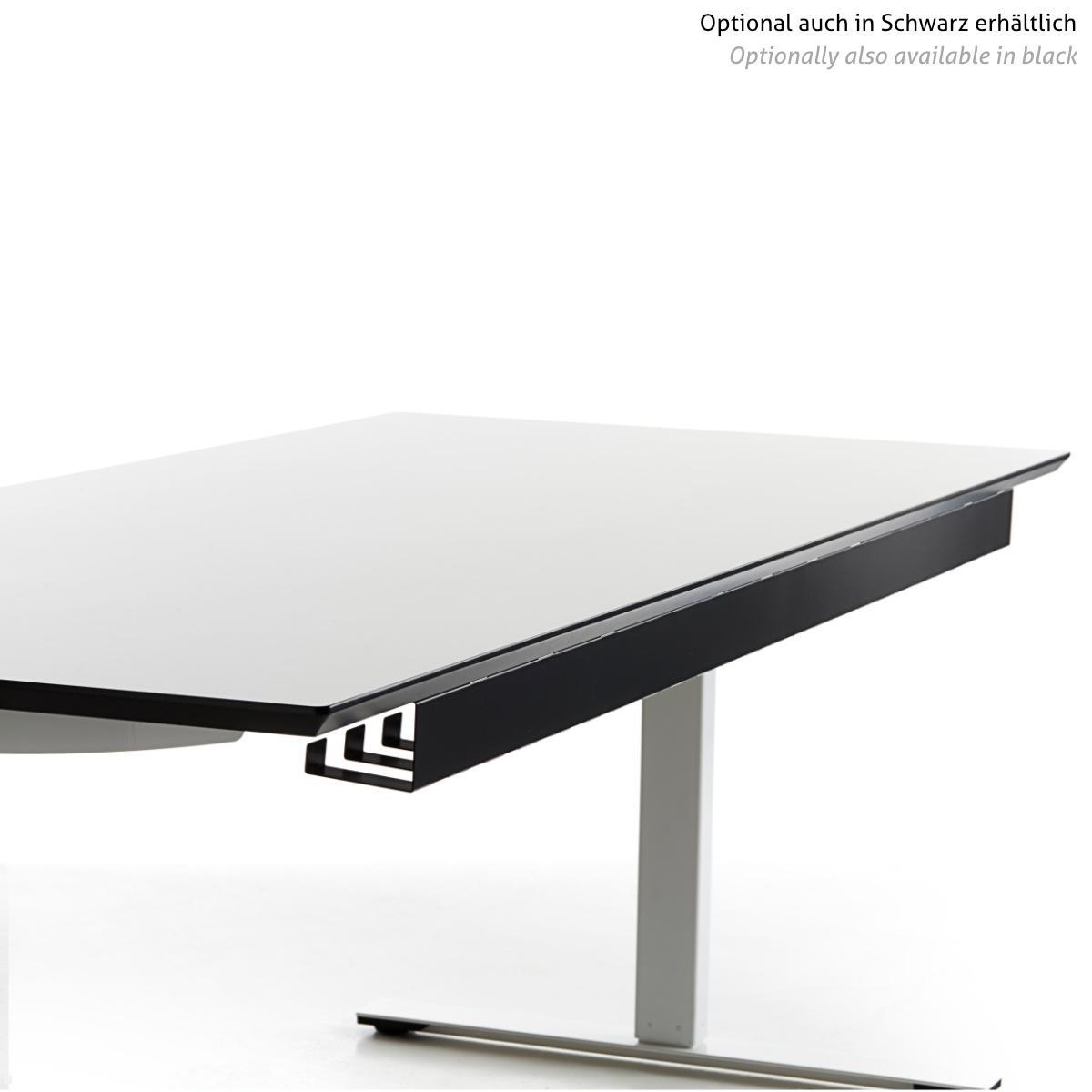 TecLines TKK011S flexibler Kabelkanal Schreibtisch 147 cm, silber, Anwendungsbeispiel