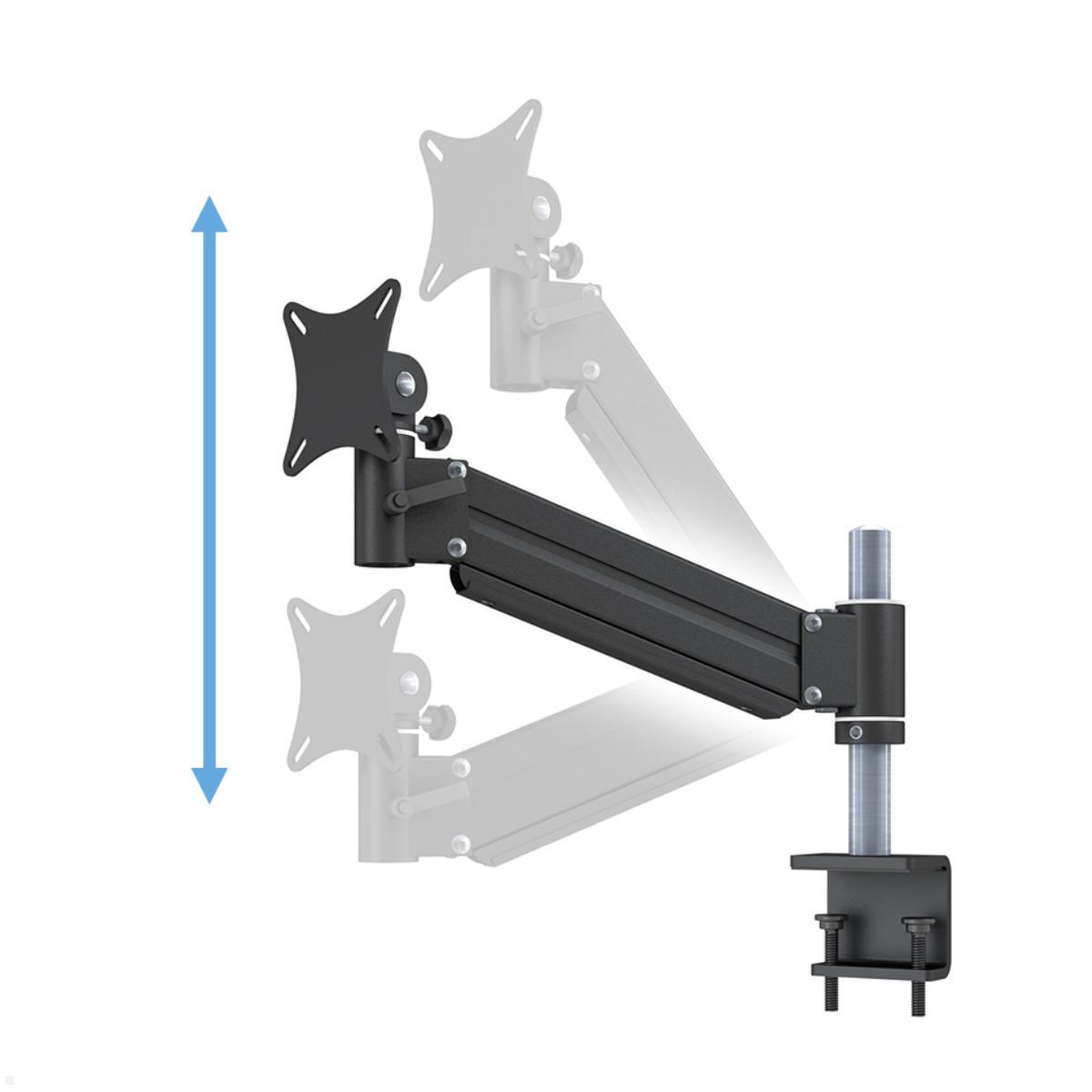 MonLines MTH301B TFT-Lift Monitorhalterung bis 30 Zoll mit Tischklemme, schwarz Gasfeder Technologie