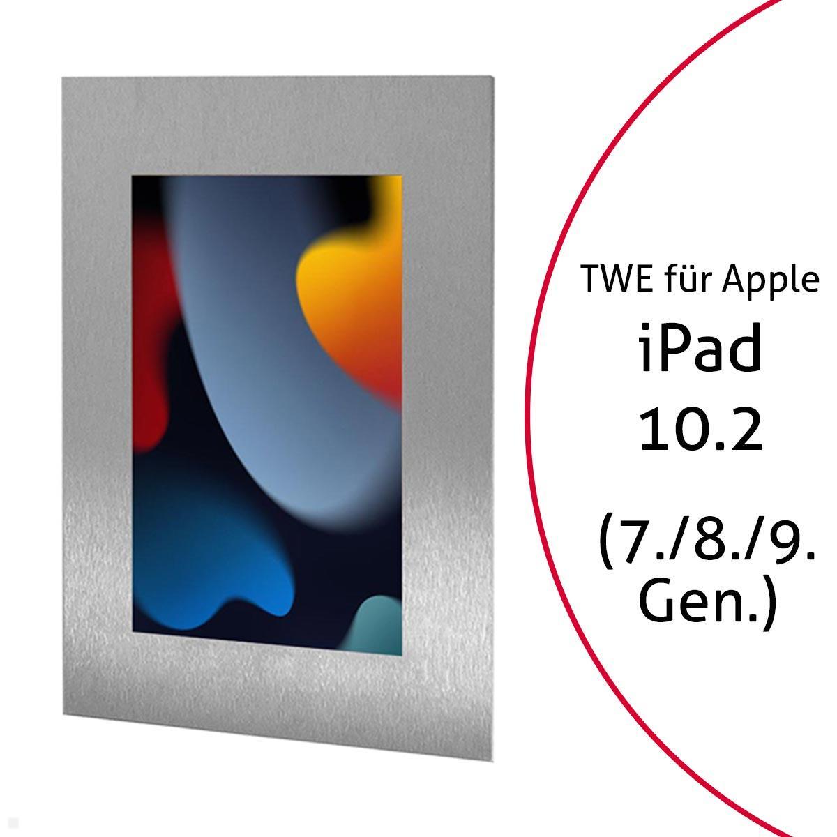 TabLines TWE087E Tablet Wandeinbau für Apple iPad 10.2 (7./8./9. Gen.), Edelstahl