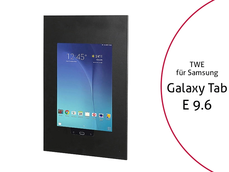 TabLines TWE028B Tablet Wandeinbau für Samsung Tab E 9.6 HB, schwarz