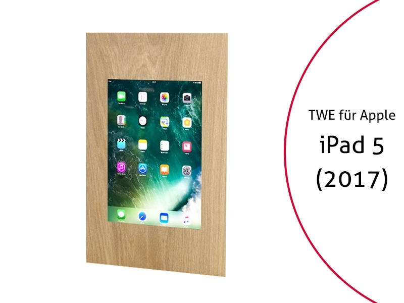 TabLines TWE034O Tablet Wandeinbau für Apple iPad 5 (2017), Eiche