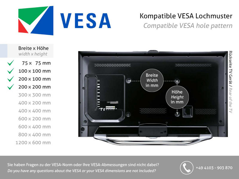 Erard EXO 200TW3 schwenkbare TV Wandhalterung 19-43 Zoll, Aluminium VESA Halterung