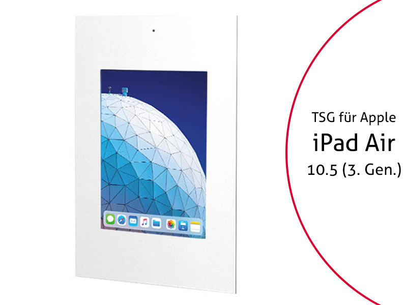 TabLines TWE075W Tablet Wandeinbau für Apple iPad Air 10.5 (3. Gen.), DS, weiß