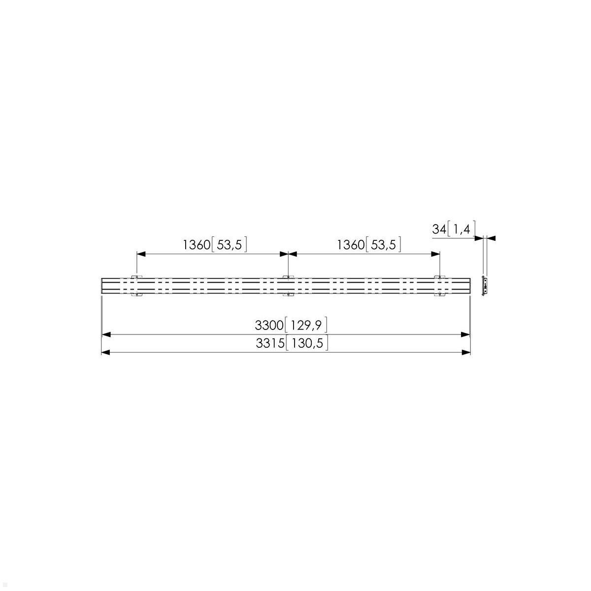 Vogels Connect-it PFB 3433 Adapterbar bis VESA 3250 mm, silber, Zeichnung Maße