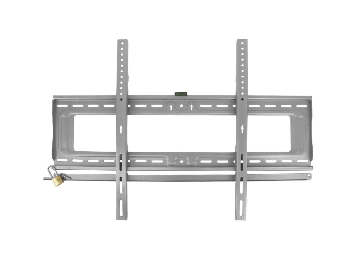 MonLines MWH013S flache TV Wandhalterung 42-90" abschließbar, silber Frontansicht ohne Display