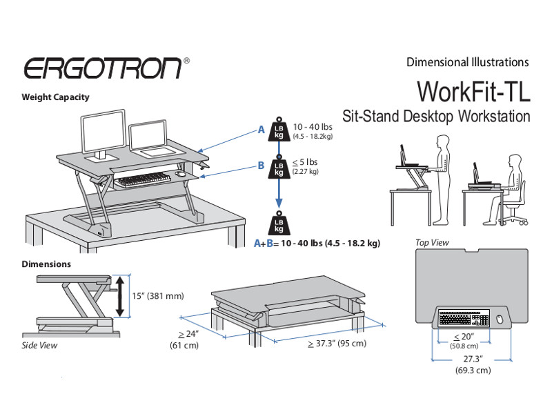 Ergotron 33-406-085 Sit-Stand-Workstation Gewicht