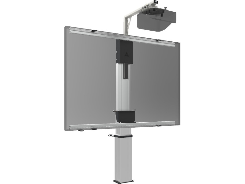 SmartMetals Bodenlift für interaktives Whiteboard & Projektor bis 101 Zoll Front mit Monitor und Projektorhalter