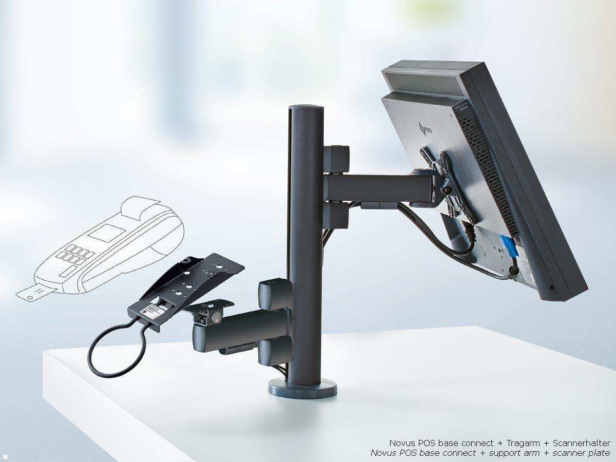 Novus POS base connect 100 mit EC Gerät Halterung für Verifone VX 820, Monitorhalter