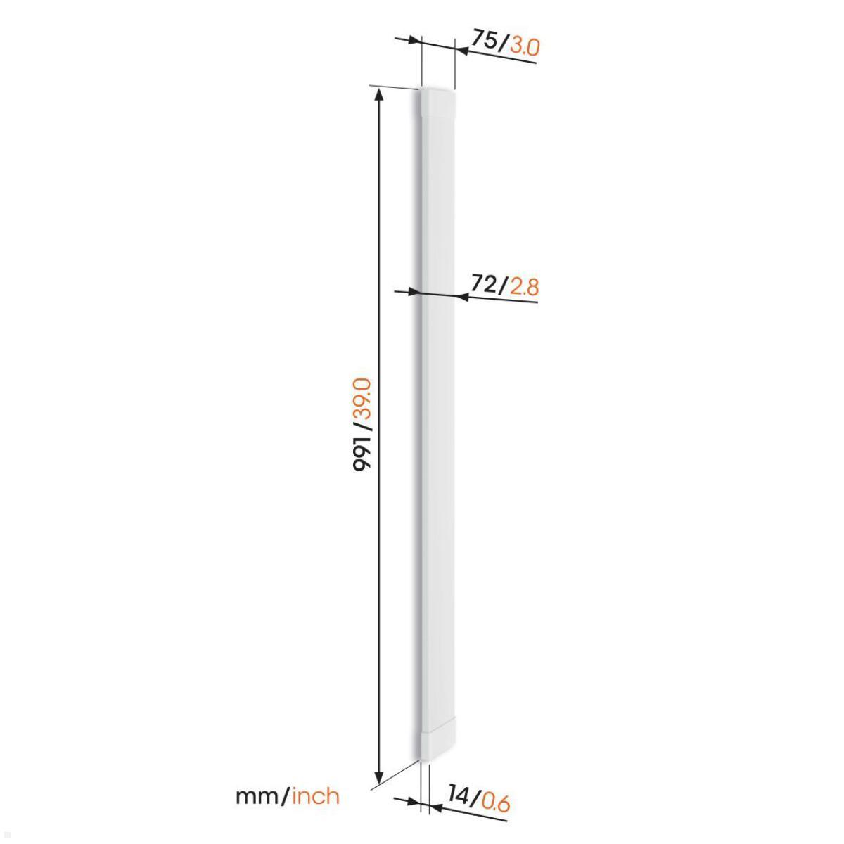 Vogels SIGNATURE TVA 7000W Kabelkanal / Kabelführung 100 cm, weiß, Abmessungen