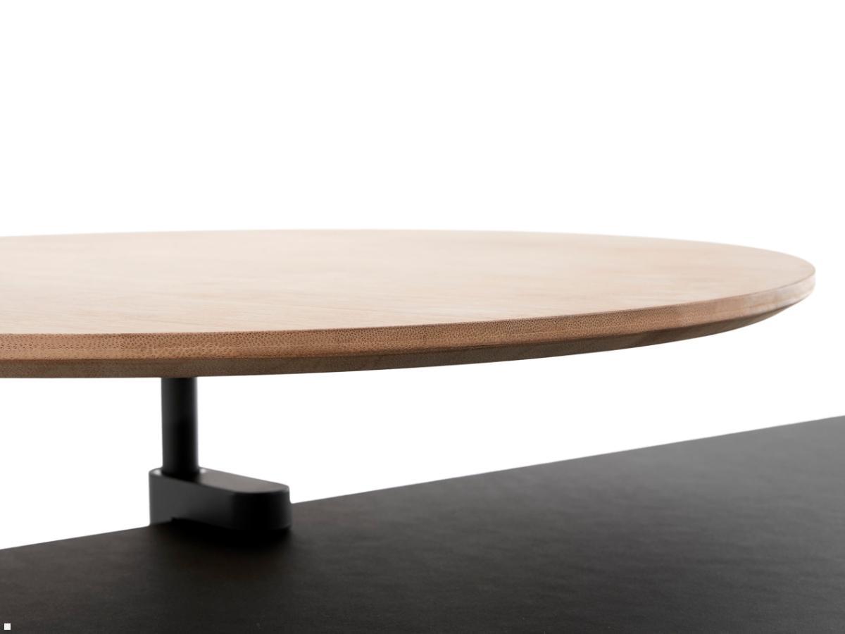 APTO Round Table Bamboo Ablageboard, Bambus mit Tischklemme mattschwarz drehbar