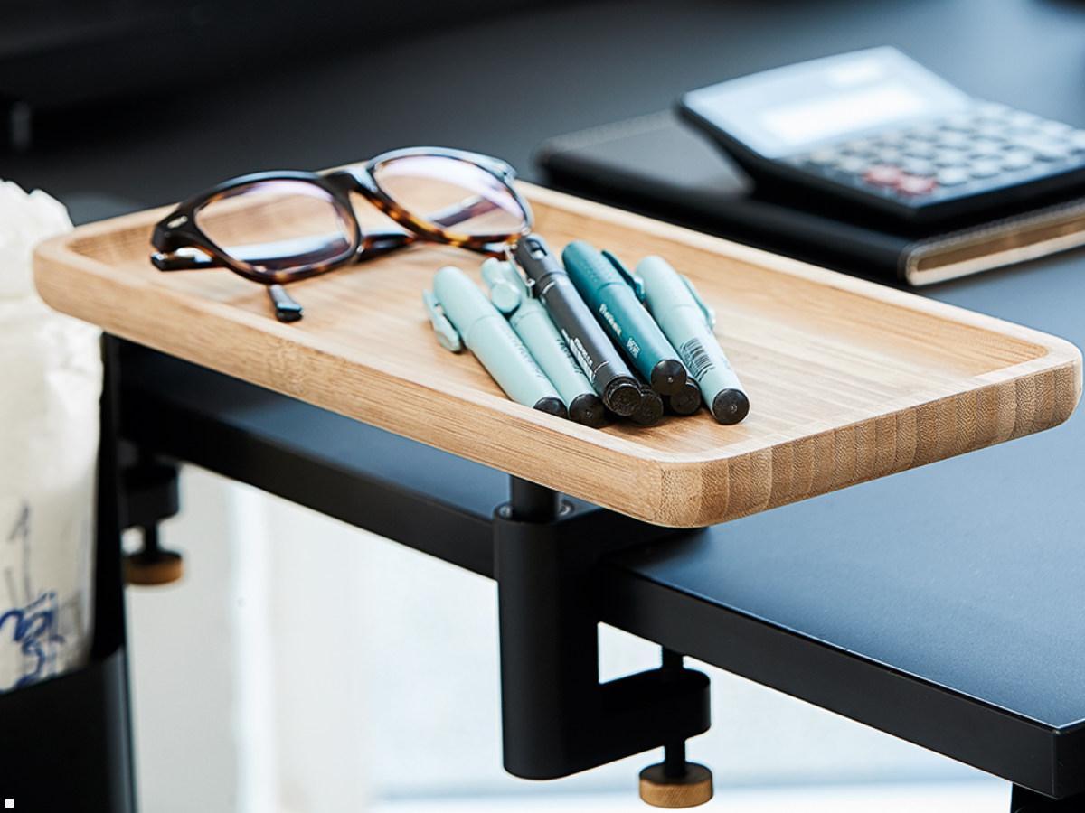 APTO Table Shelf Bamboo Stiftablage, 297x136mm Bambus mit Tischklemme marineblau Danish Design