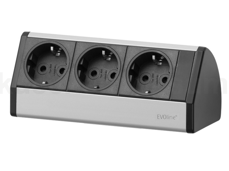 EVOline Dock small 3x Schuko ohne Zwinge front