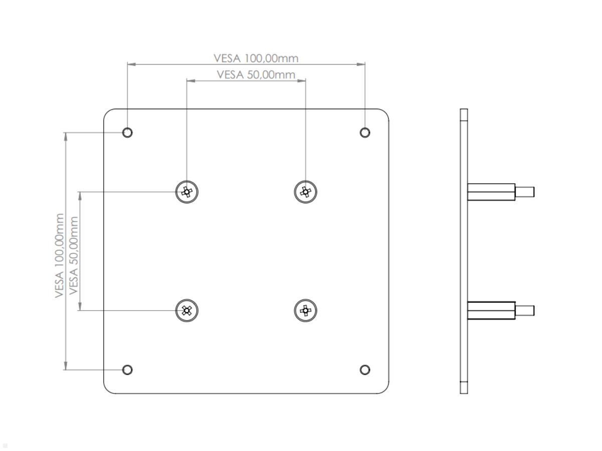 MonLines V060 VESA Adapter für Samsung C24FG73 / C27FG73 Zeichnung