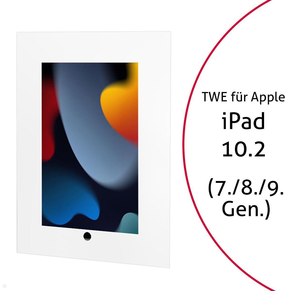 TabLines TWE089W Tablet Wandeinbau für Apple iPad 10.2 (7./8./9. Gen.), HB, weiß