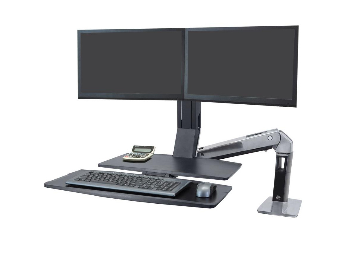 Ergotron WorkFit-A Dual Monitor Tischhalterung mit Arbeitsfläche (24-316-026)