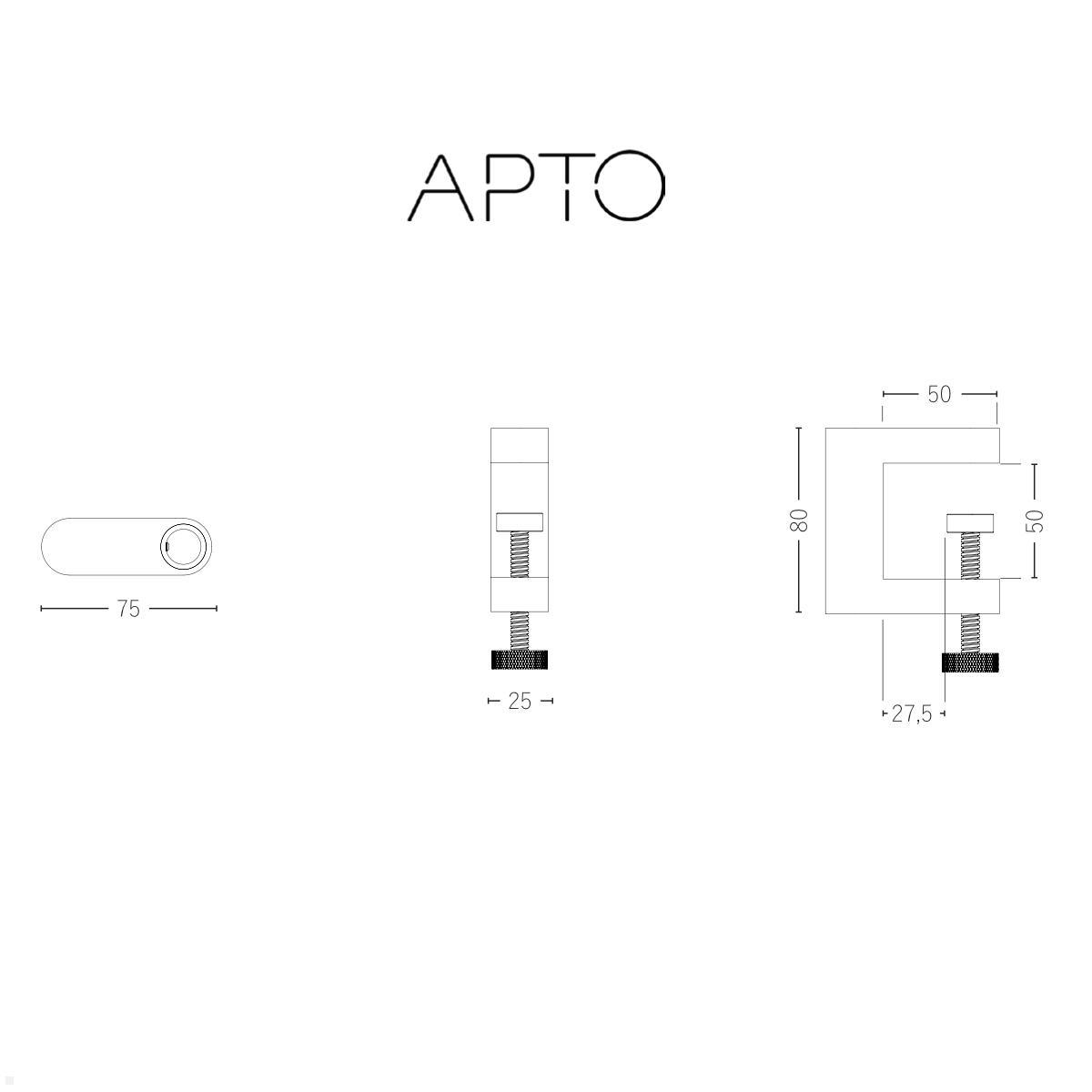 APTO Book Shelf Schreibtisch Zeitschriftenhalter/Laptophalter mit Tischklemme, olivgrün technische Zeichnung Tischklemme