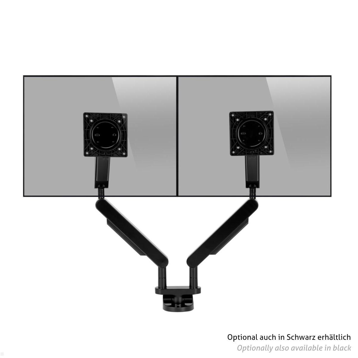 Bachmann ZG2 Dual Monitor Tischhalterung mit Tischklemme, chrom (945.012), 2 Bildschirme