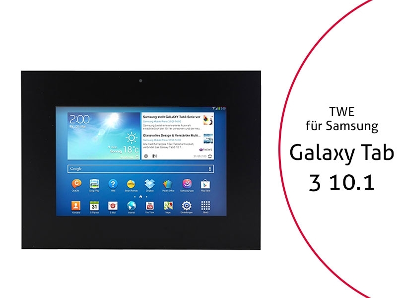 TabLines TWE003B Tablet Wandeinbau für Samsung Tab 3 10.1 DS, schwarz