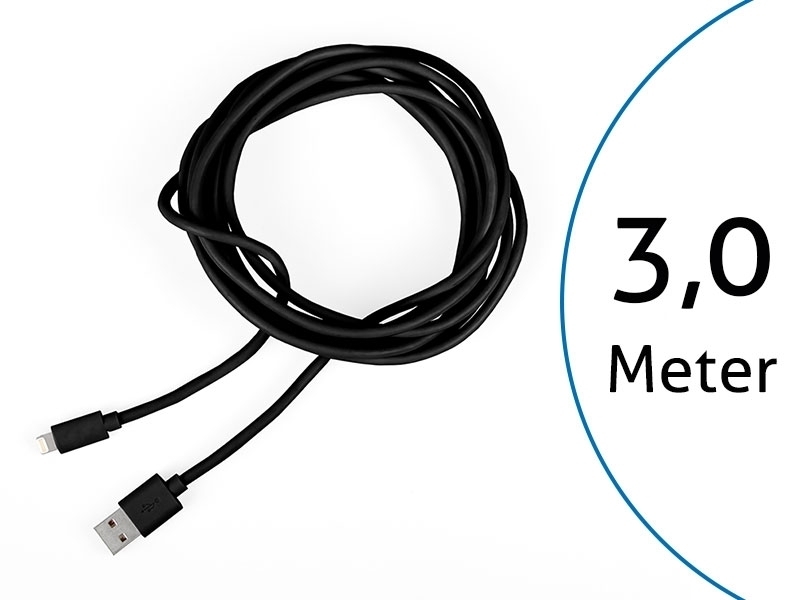 TecLines TUC010B USB Kabel für iPad (Lightning) 3m, schwarz