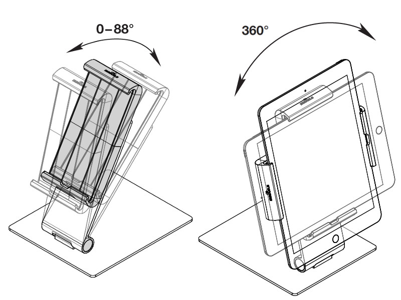 Durable Tablet Standfuß variable Aufnahme aller Tablets