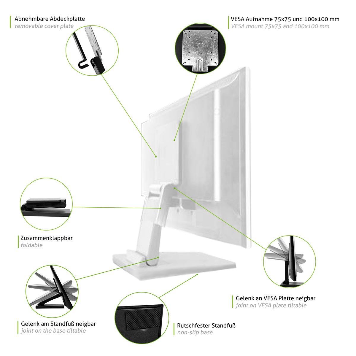 MonLines MTS700W Touchscreen Tisch Monitorständer - Features