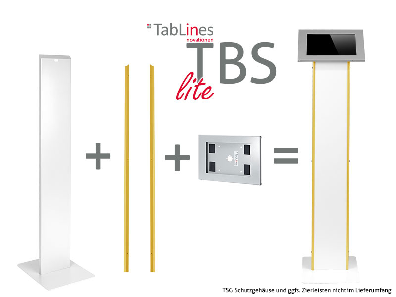 TabLines TBS010S Tablet Bodenständer lite, silber Kombinationsmöglichkeiten