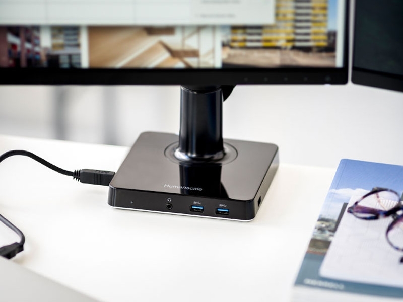 Humanscale M/Connect Dockingstation Tischklemme für M/Flex, schwarz Anwendungsbeispiel