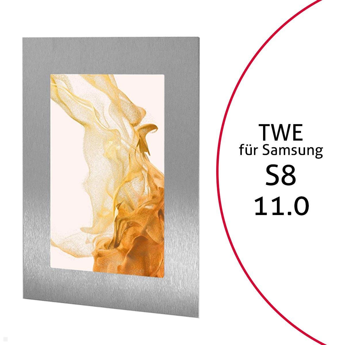 TabLines TWE104E Tablet Wandeinbau für Samsung Tab S8 11.0, Edelstahl