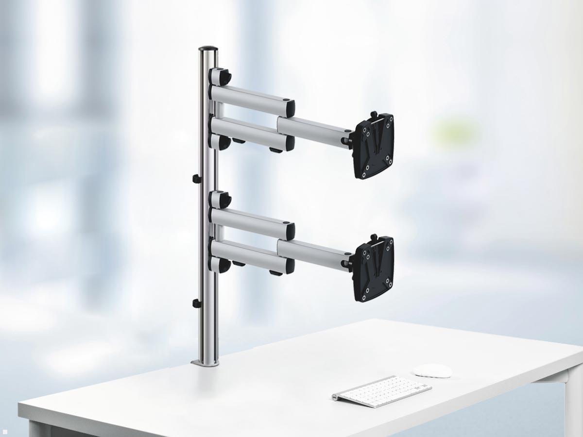 Novus Dual Monitorhalter TSS Säule 845 Tischklemme mit Faltarm III