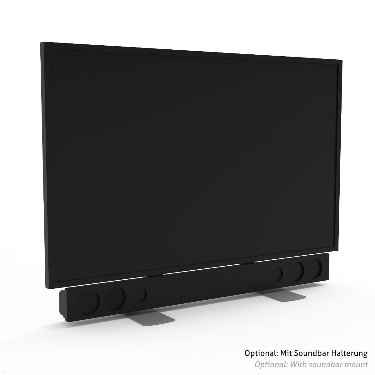 Erard Fit-Up XXL universal TV Ständer 40 - 85 Zoll, silber/schwarz (035320), optionale Soundbarhalterung