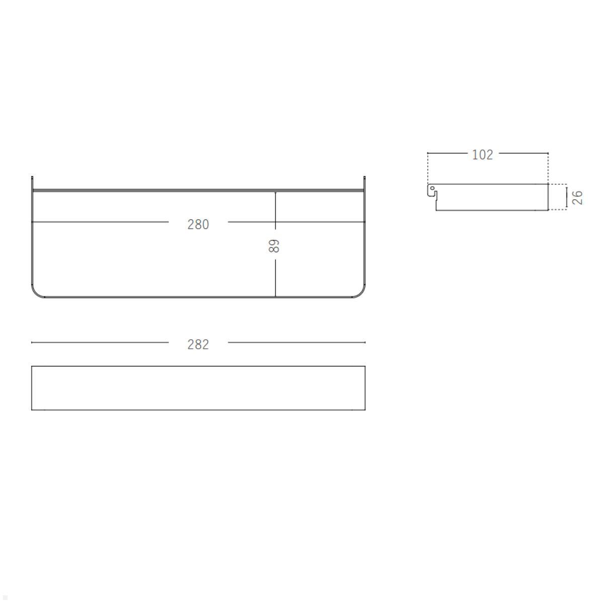 APTO Adaptboard Regal small 280mm, schwarz Maße