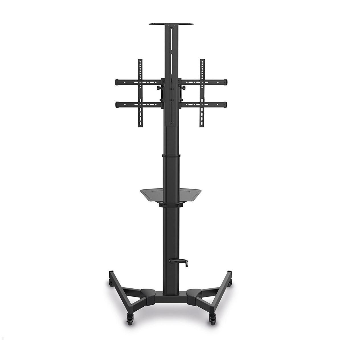 PureMounts PM-CART-70CB TV Ständer bis 70 Zoll, höhenverstellbar, schwarz 360° schwenkbar