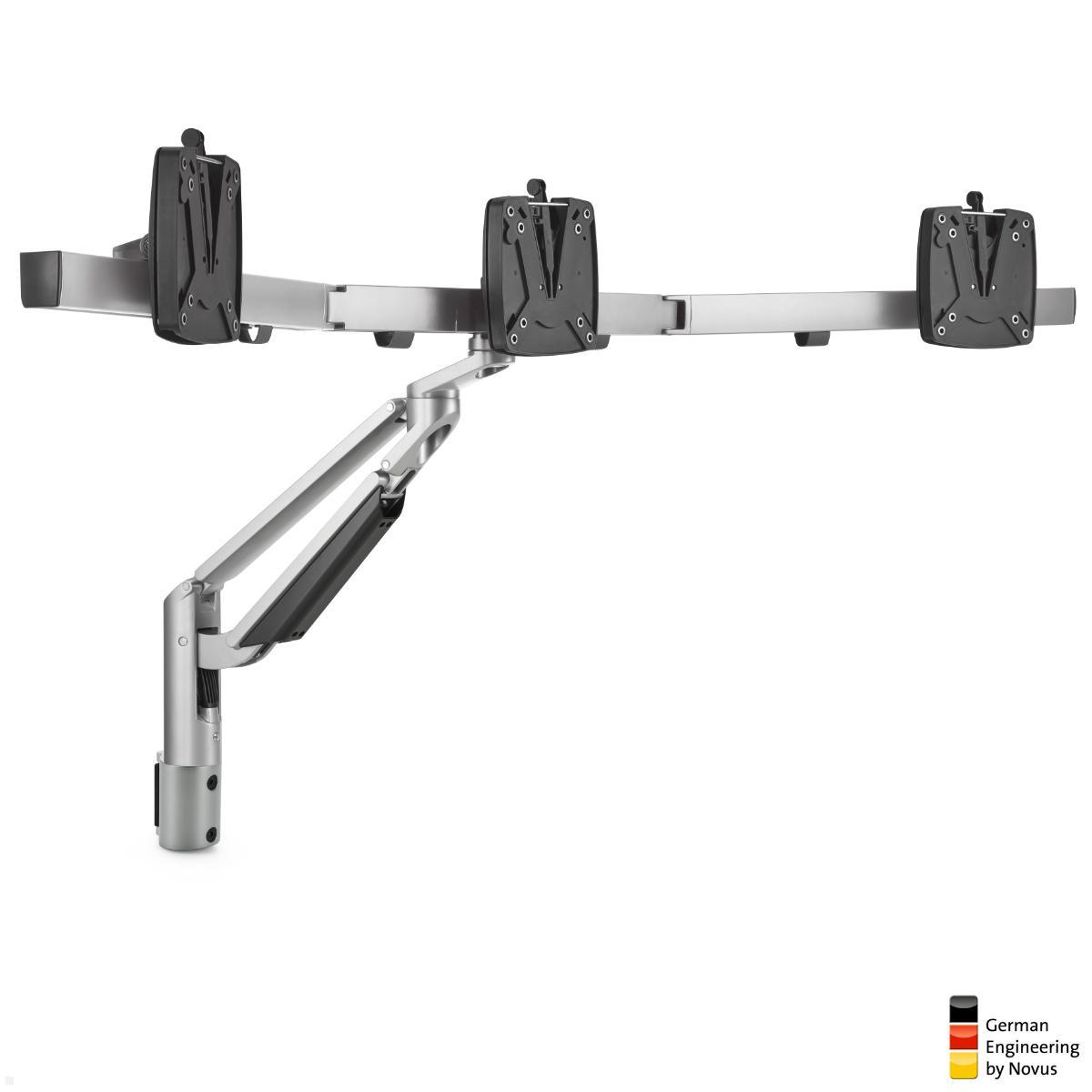 Novus Clu Plus X3 Monitorhalter für 3 Monitore an TSS Säule, silber