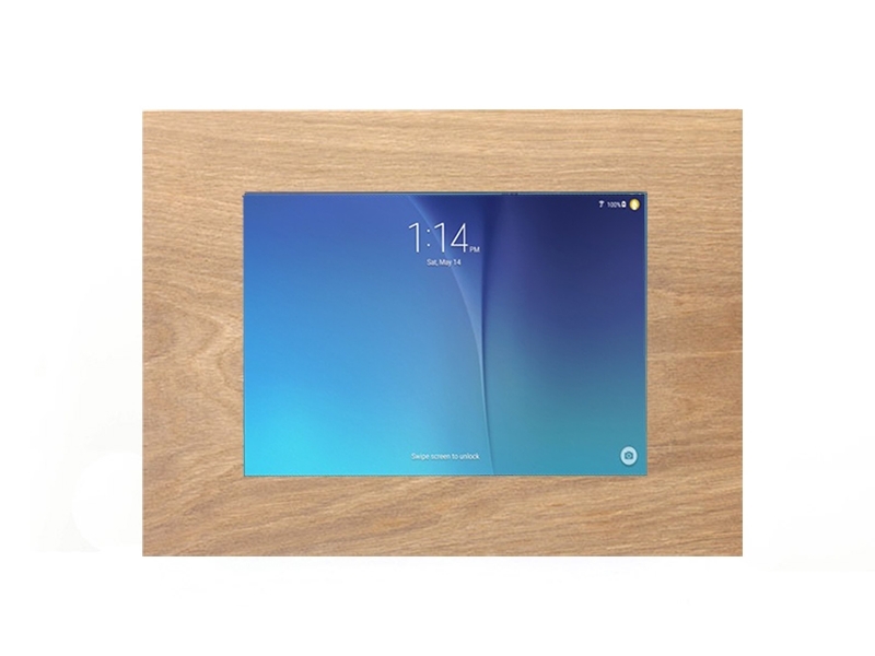 TabLines TWE029O Tablet Wandeinbau für Samsung Tab E 9.6, Eiche Querformat (optional)