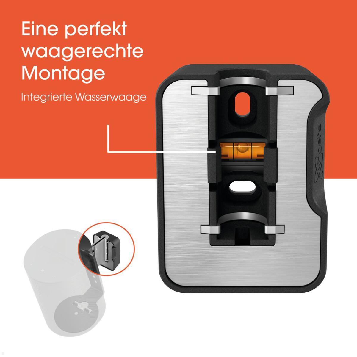 Vogels SWM 4111B Lautsprecher Wandhalterung für Sonos Era 100, schwarz, Wasserwaage