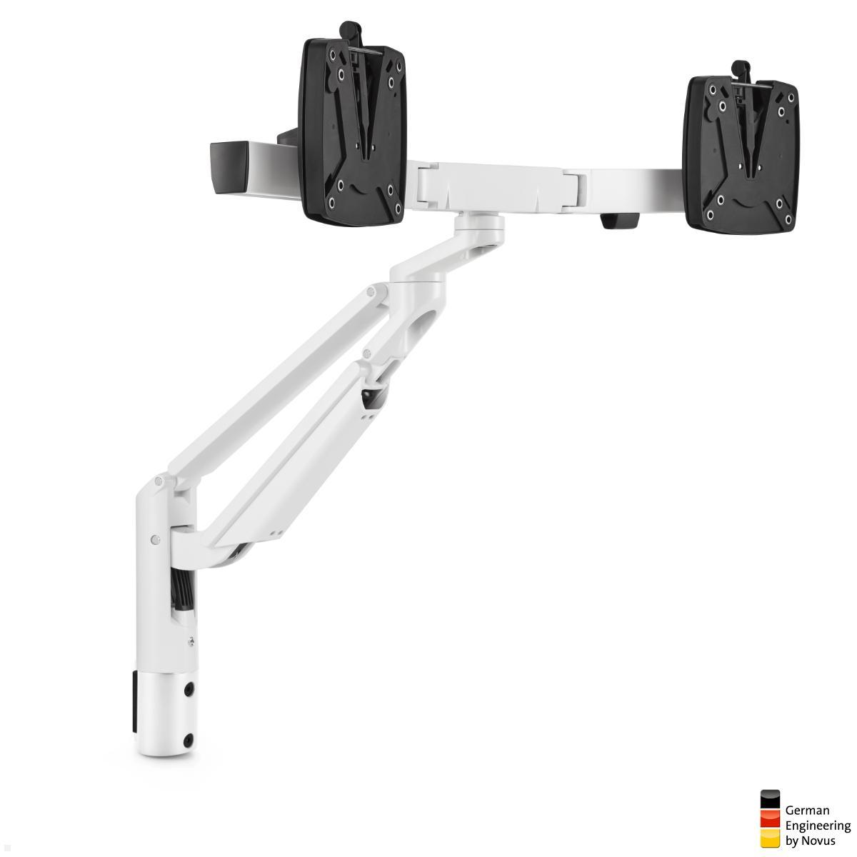 Novus Clu Plus X2 Dual Monitorhalter für TSS Säulen (992+2001+001), weiß