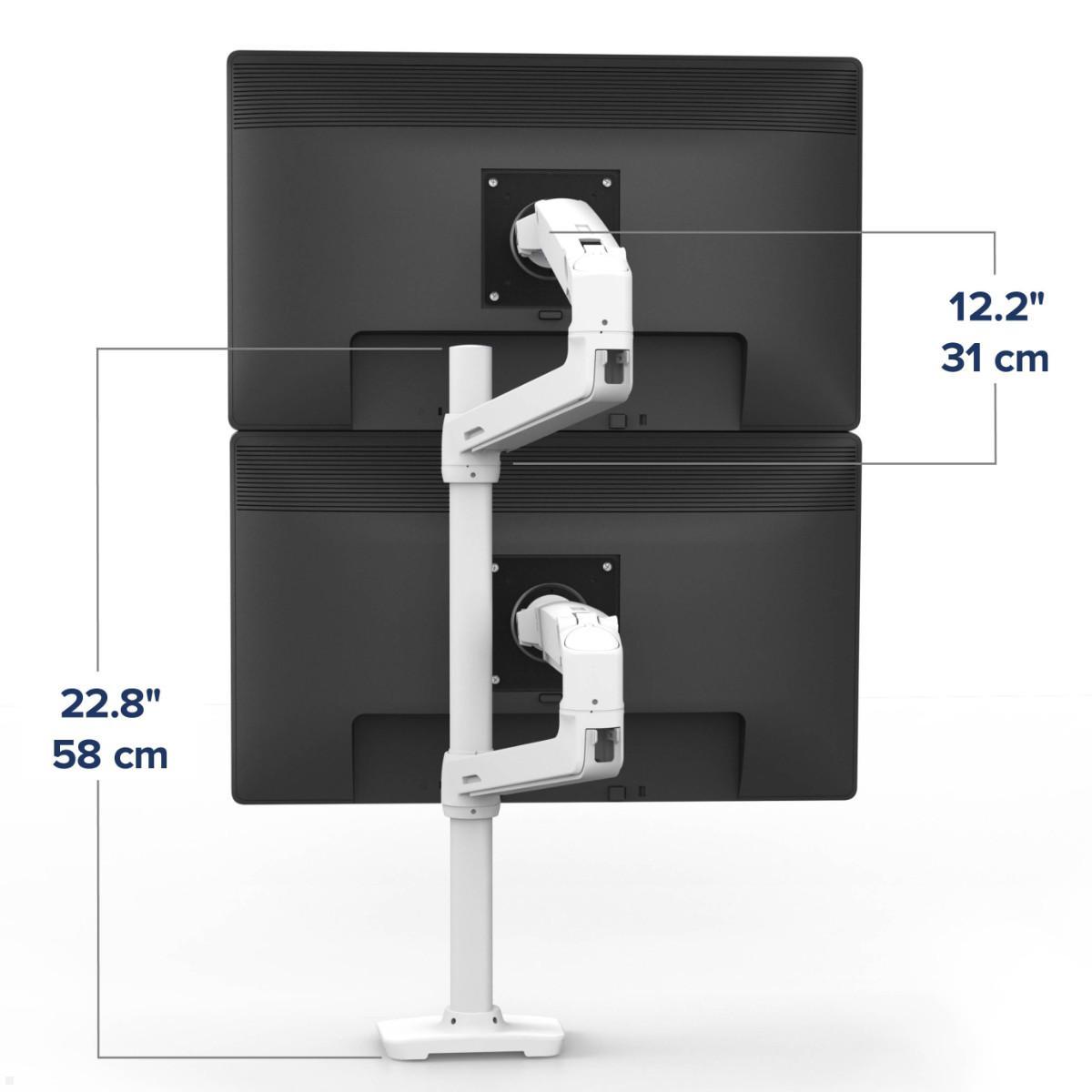 Ergotron LX Dual Monitor Tischhalterung 40Zoll, weiß (45-509-216)