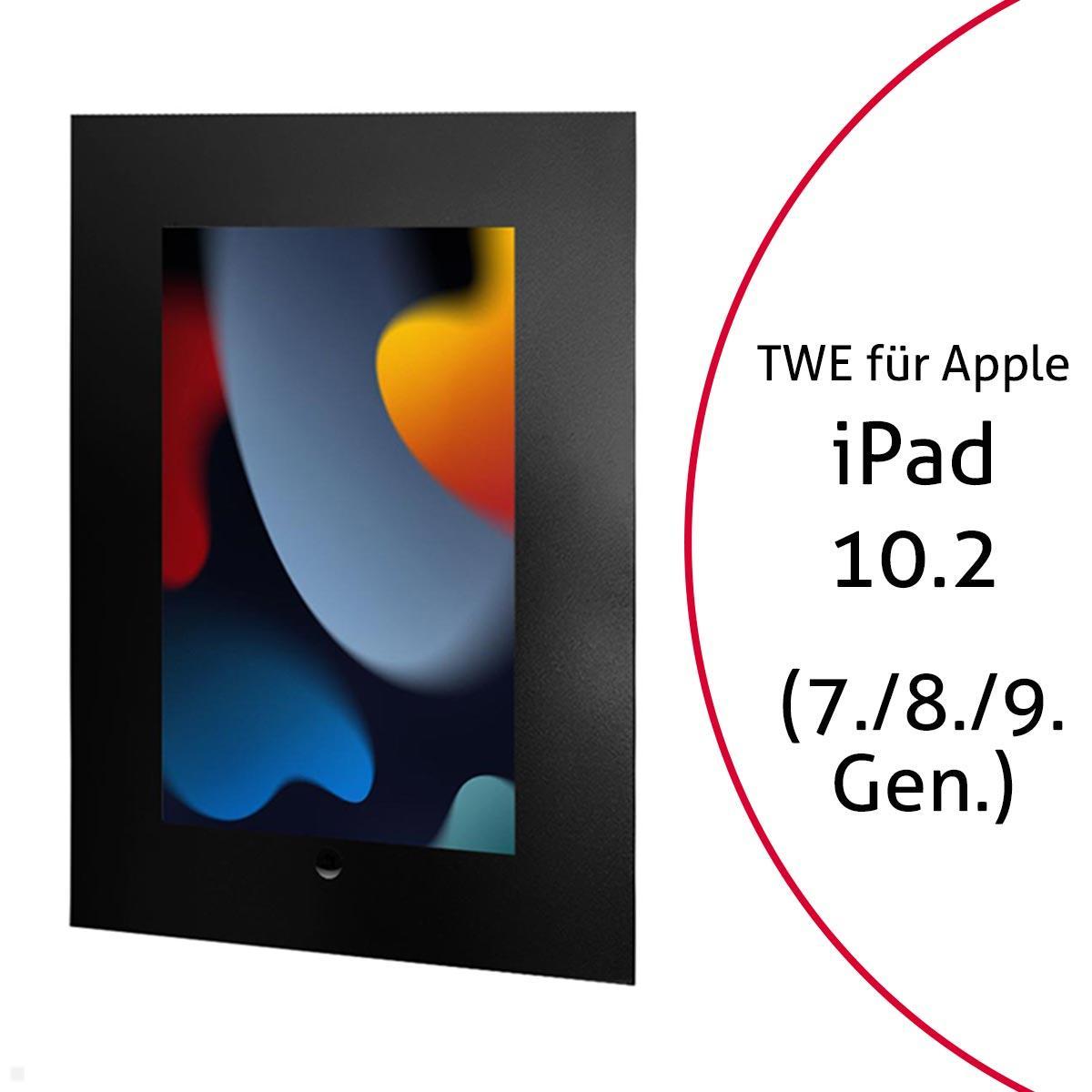 TabLines TWE089B Tablet Wandeinbau für Apple iPad 10.2 (7./8./9. Gen.), HB, schwarz