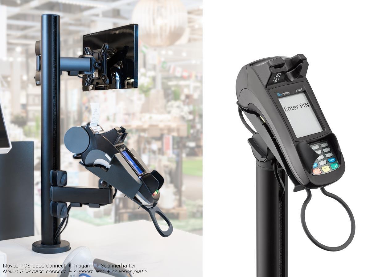 Novus POS base connect 100 mit EC Gerät Halter für Verifone V200C/V400C, Kasse