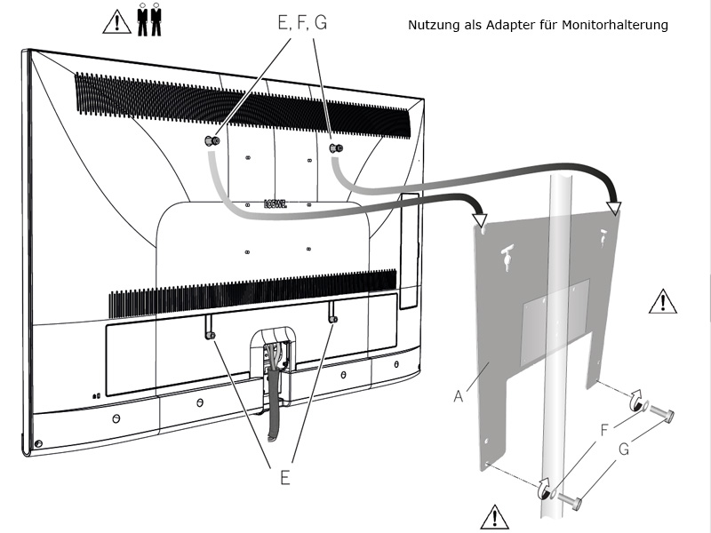 Loewe Wall Mount Slim / Vesa Size 400 TV Halterung