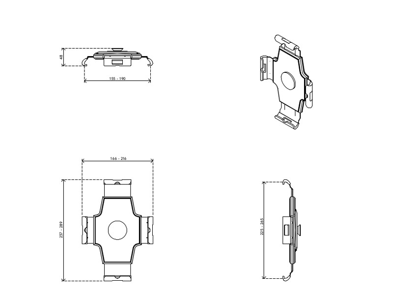 Dataflex 58.050 Viewlite universelle Tablethalterung Zeichnung